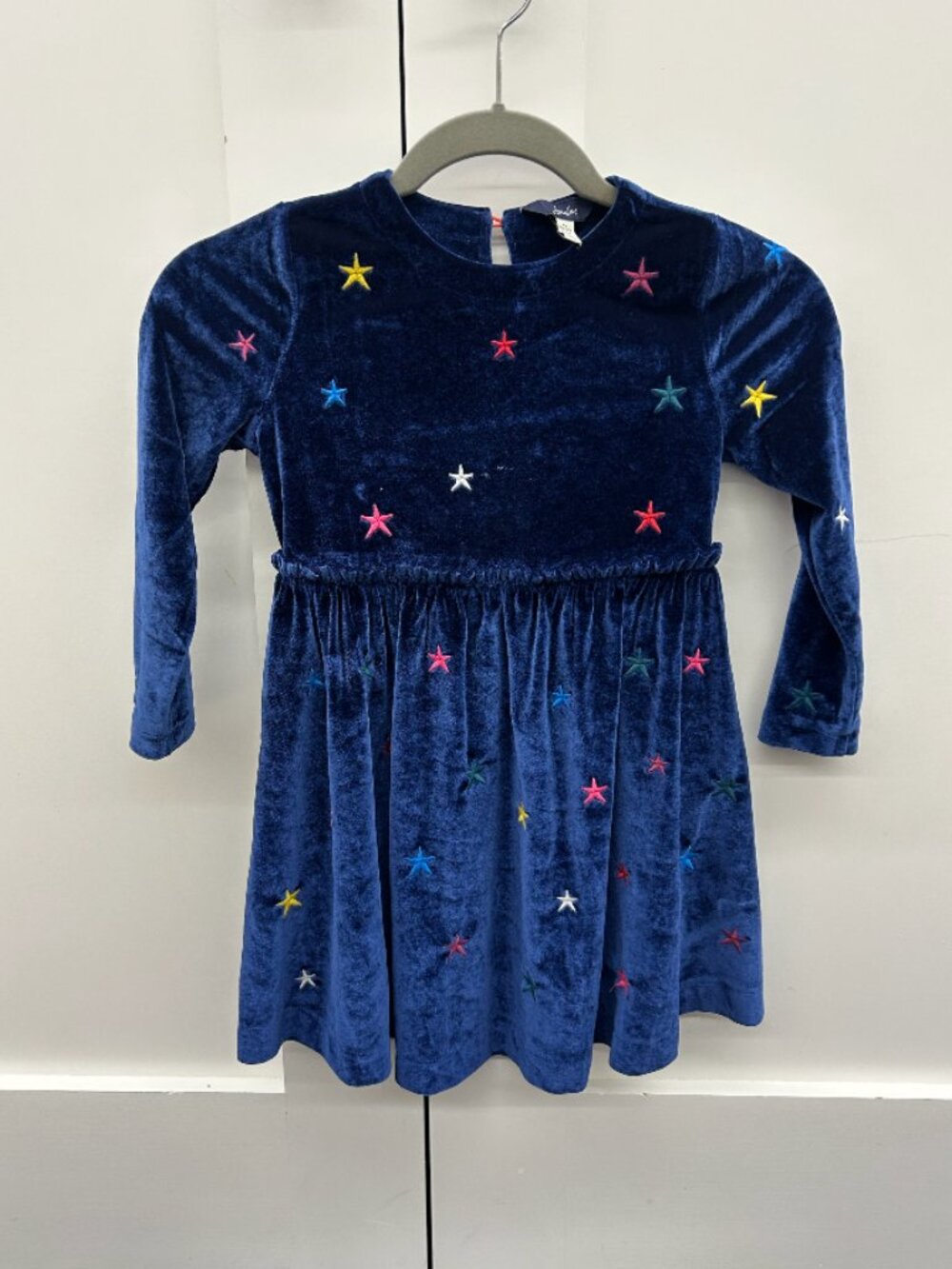 Joules Hampton Luxe Velour Star Paperbag Waist Dress Size 6Y
